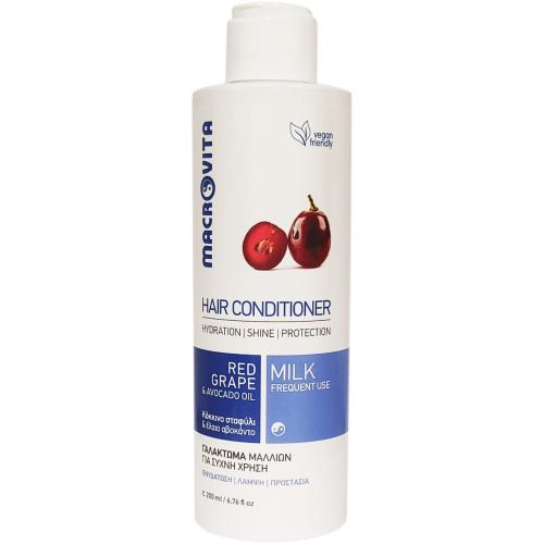 Macrovita Hair Conditioner Red Grape & Avocado Γαλάκτωμα Μαλλιών με Κόκκινο Σταφύλι & Αβοκάντο 200ml